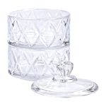 Цукерниця скляна з кришкою Ø 10 см дворівнева HP-YH-79 - Зображення 3