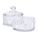 Цукерниця скляна з кришкою Ø 10 см дворівнева HP-YH-79 - Зображення 4