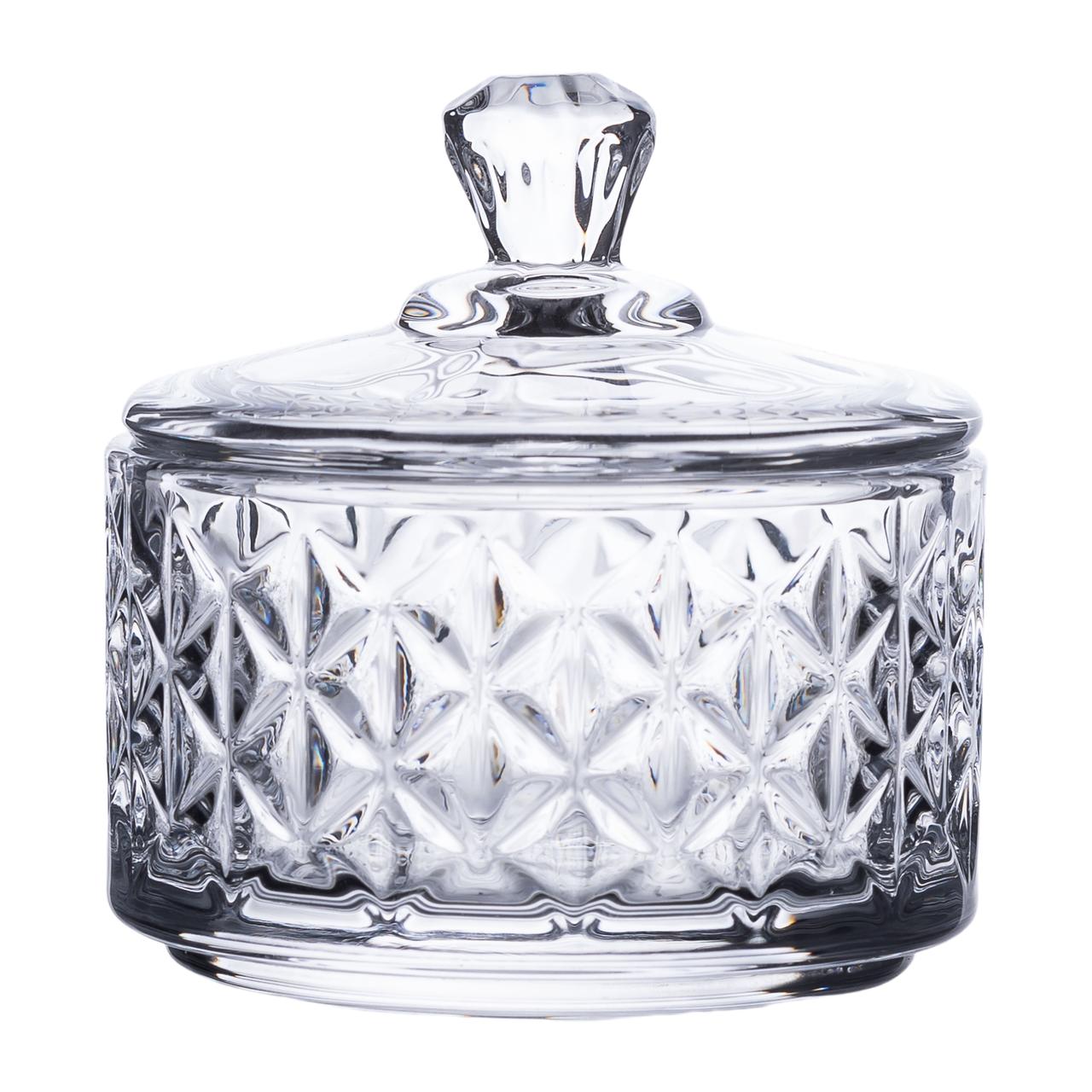 konfetnitsa_steklyannaya_s_kryshkoy_6_5_sm Цукерниця скляна з кришкою Ø 6.5 см HP-YH-30 - Зображення 1