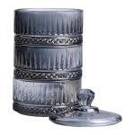 Цукерниця трирівнева скляна з кришкою Ø 10 см Сіра HP-YH-76 - Зображення 4