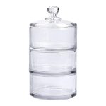 Цукерниця триярусна скляна Ø 10 см з кришкою HP-YH-22