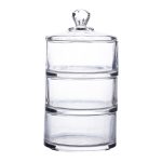 Цукерниця триярусна скляна Ø 10 см з кришкою HP-YH-22 - Зображення 2