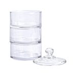 Цукерниця триярусна скляна Ø 10 см з кришкою HP-YH-22 - Зображення 3