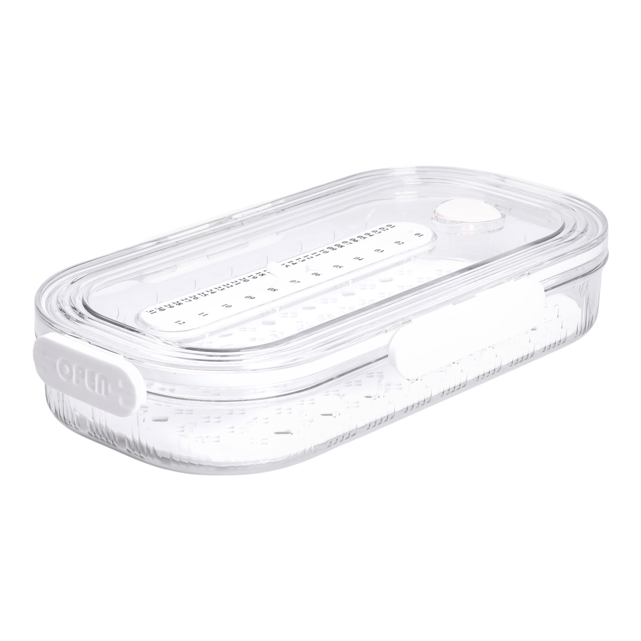 Контейнер для їжі пластиковий 32.5х17.5х6 см харчовий контейнер з індикатором дати 1 л Білий HP-27-7 - Зображення 1