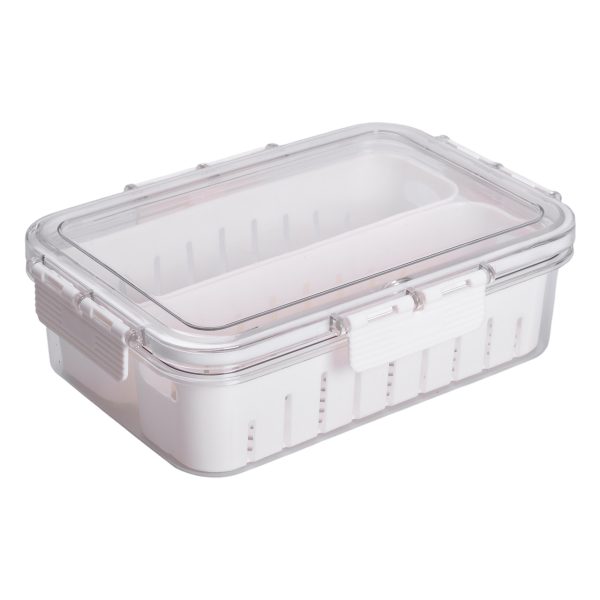 Контейнер для їжі з 2 відсіками 23.5х17х7 см, пластиковий, 1.4 л, Білий HP-27-11