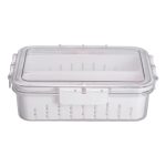 Контейнер для їжі з 2 відсіками 23.5х17х7 см судок для їжі пластиковий 1.4 л Білий HP-27-11 - Зображення 2