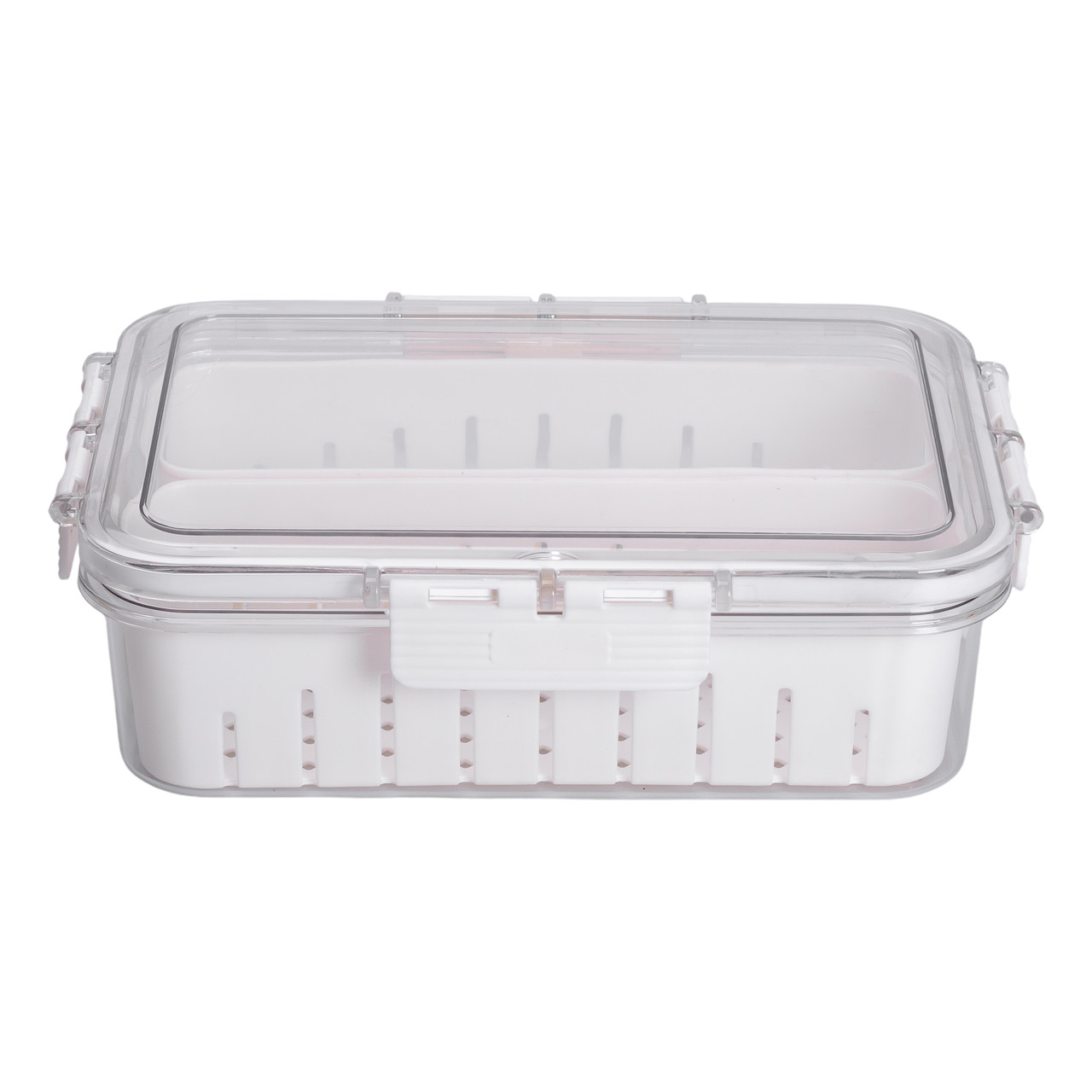 Контейнер для їжі з 2 відсіками 23.5х17х7 см судок для їжі пластиковий 1.4 л Білий HP-27-11 - Зображення 2