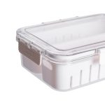 Контейнер для їжі з 2 відсіками 23.5х17х7 см судок для їжі пластиковий 1.4 л Білий HP-27-11 - Зображення 5