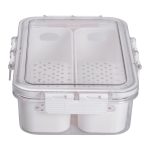 Контейнер для їжі з 2 відсіками 23.5х17х7 см судок для їжі пластиковий 1.4 л Білий HP-27-11 - Зображення 6