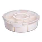 Контейнер для їжі з 9 відсіками пластиковий Ø29 см харчовий контейнер для зберігання їжі 3.5 л Бежевий HP-27-14 - Зображення 2