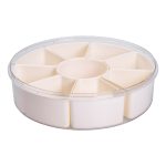 Контейнер для їжі з 9 відсіками пластиковий Ø29 см харчовий контейнер для зберігання їжі 3.5 л Бежевий HP-27-14 - Зображення 6