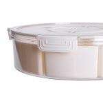 Контейнер для їжі з 9 відсіками пластиковий Ø29 см харчовий контейнер для зберігання їжі 3.5 л Бежевий HP-27-14 - Зображення 8