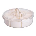 Контейнер для їжі з 9 відсіками пластиковий Ø29 см харчовий контейнер для зберігання їжі 3.5 л Бежевий HP-27-14 - Зображення 9