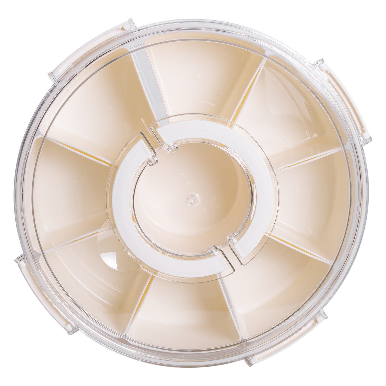 Контейнер для їжі з 9 відсіками пластиковий Ø29 см харчовий контейнер для зберігання їжі 3.5 л Бежевий HP-27-14 - Зображення 10