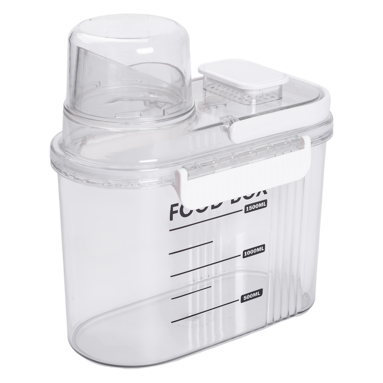 konteyner_dlya_hraneniya_sypuchih_produktov_20h11h22_sm_s_dozatorom_i_mernoy_shkaloy_emkost_dlya_krup_2l-1 Контейнер для зберігання сипучих продуктів 20х11х22 см з дозатором і мірною шкалою ємність для круп 2л HP-27-13 - Зображення 1