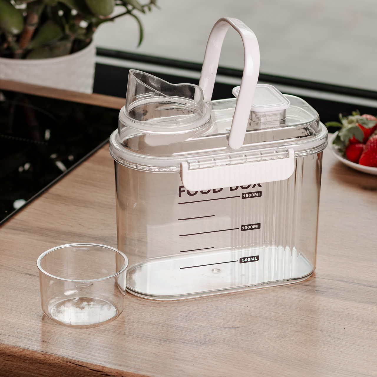 Контейнер для зберігання сипучих продуктів 20х11х22 см з дозатором і мірною шкалою ємність для круп 2л HP-27-13 - Зображення 2