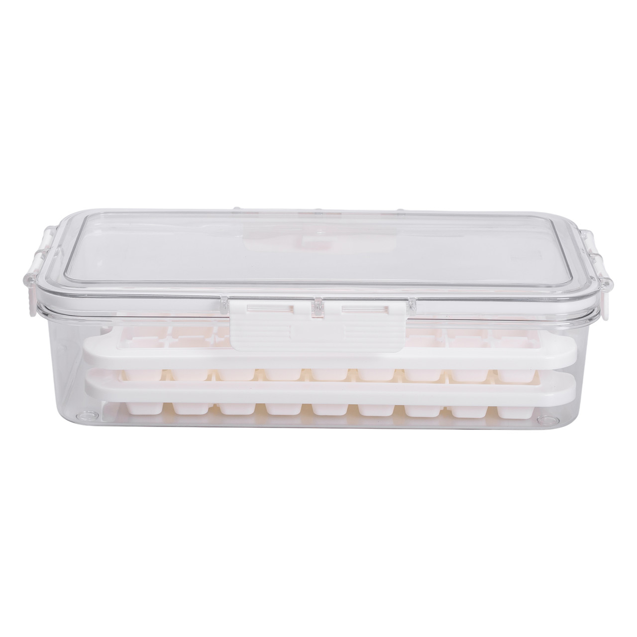 Контейнер для заморозки льоду з кришкою 72 відсіку 30.5х16х7.5 см харчовий контейнер пластиковий Бежевий HP-27-9 - Зображення 4