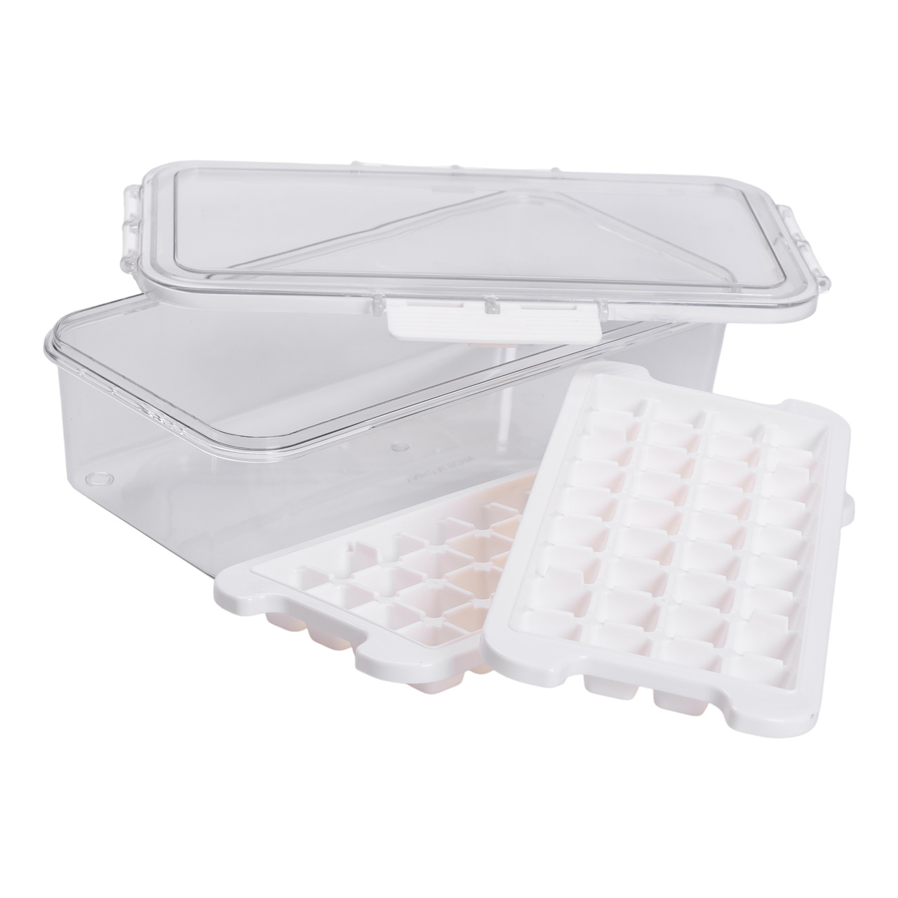 Контейнер для заморозки льоду з кришкою 72 відсіку 30.5х16х7.5 см харчовий контейнер пластиковий Бежевий HP-27-9 - Зображення 6