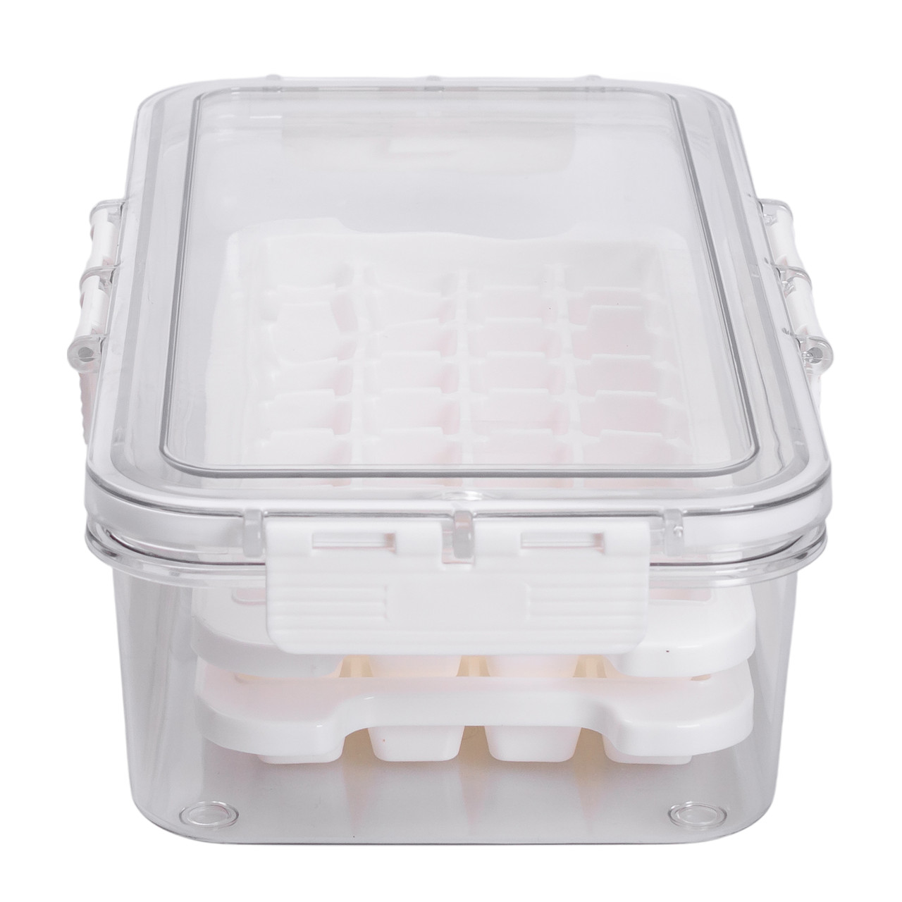 Контейнер для заморозки льоду з кришкою 72 відсіку 30.5х16х7.5 см харчовий контейнер пластиковий Бежевий HP-27-9 - Зображення 9