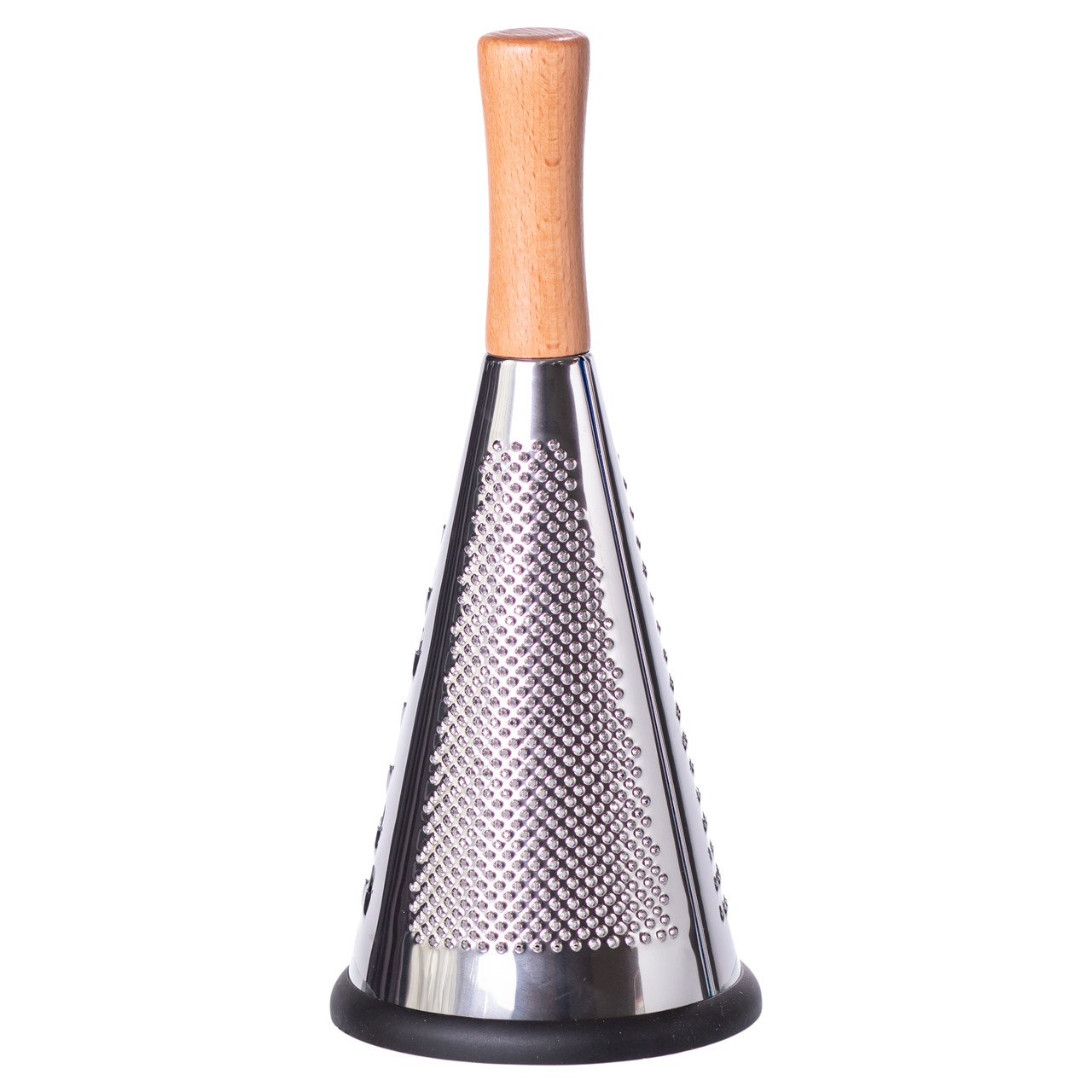 Конусна тристороння ручна тертка з нержавіючої сталі з дерев'яною ручкою HP-8-2 - Зображення 2