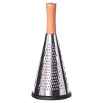 Конусна тристороння ручна тертка з нержавіючої сталі з дерев'яною ручкою HP-8-2 - Зображення 3