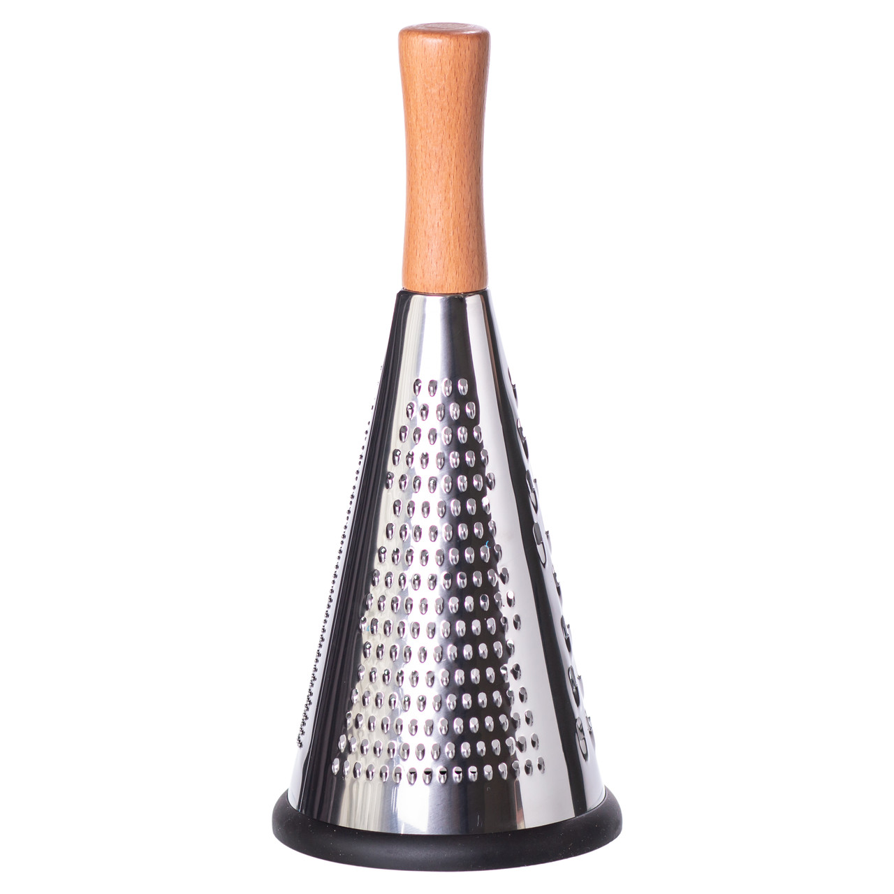 Конусна тристороння ручна тертка з нержавіючої сталі з дерев'яною ручкою HP-8-2 - Зображення 3