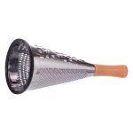 Конусна тристороння ручна тертка з нержавіючої сталі з дерев'яною ручкою HP-8-2 - Зображення 4