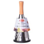 Конусна тристороння ручна тертка з нержавіючої сталі з дерев'яною ручкою HP-8-2 - Зображення 6