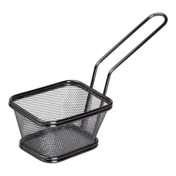 Кошик сервірувальний для подачі картоплі фрі та снеків 10.5×9×5.5 см Чорний HP-19-4-S-B