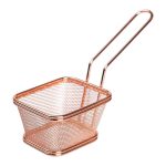 Кошик сервірувальний для подачі картоплі фрі та снеків 10.5×9×5.5 см Рожеве золото HP-19-4-S-R