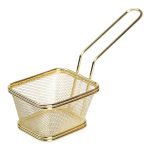 Кошик сервірувальний для подачі картоплі фрі та снеків 10,5×9×5,5 см Золотий HP-19-4-S-G