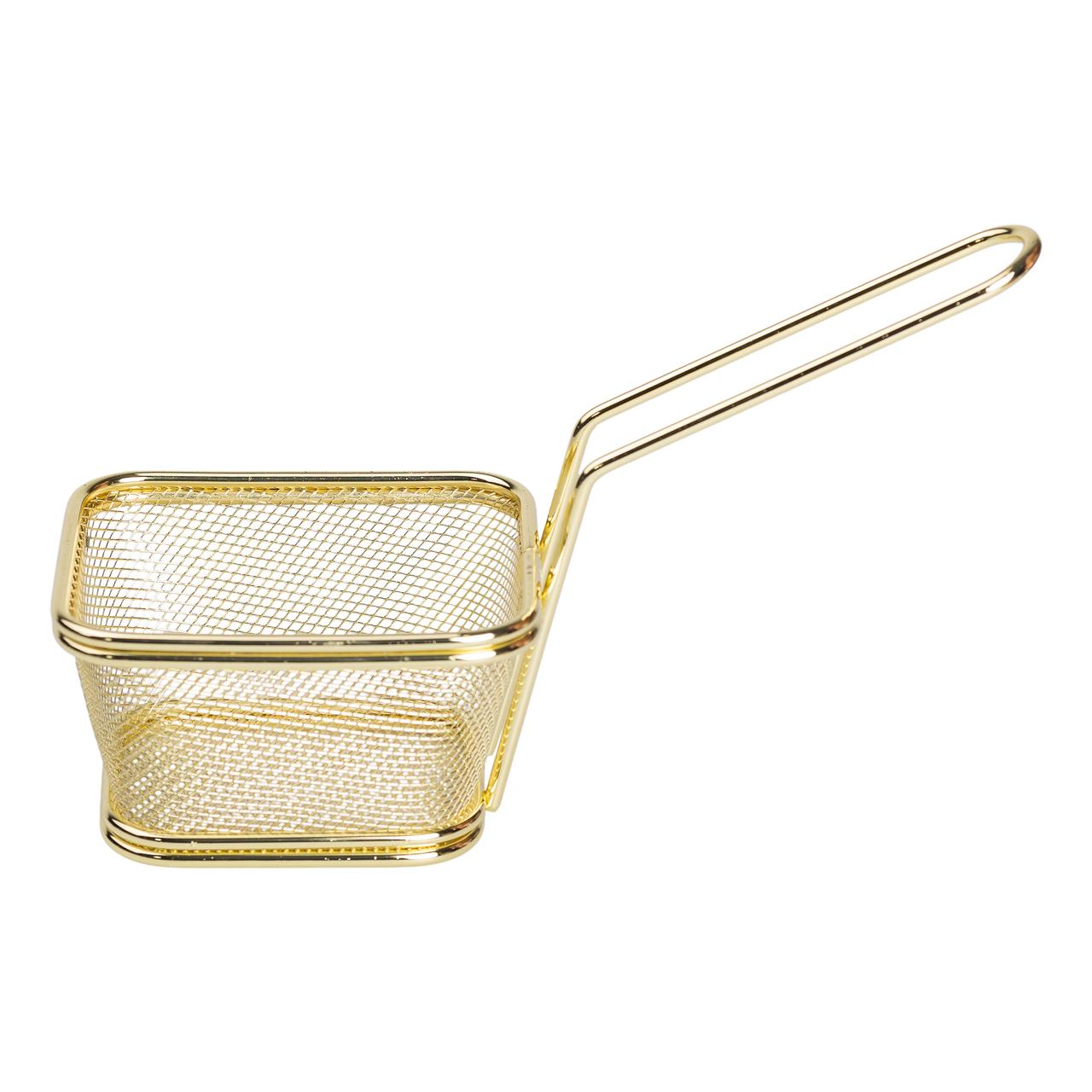Кошик сервірувальний для подачі картоплі фрі та снеків 10,5×9×5,5 см Золотий HP-19-4-S-G - Зображення 2