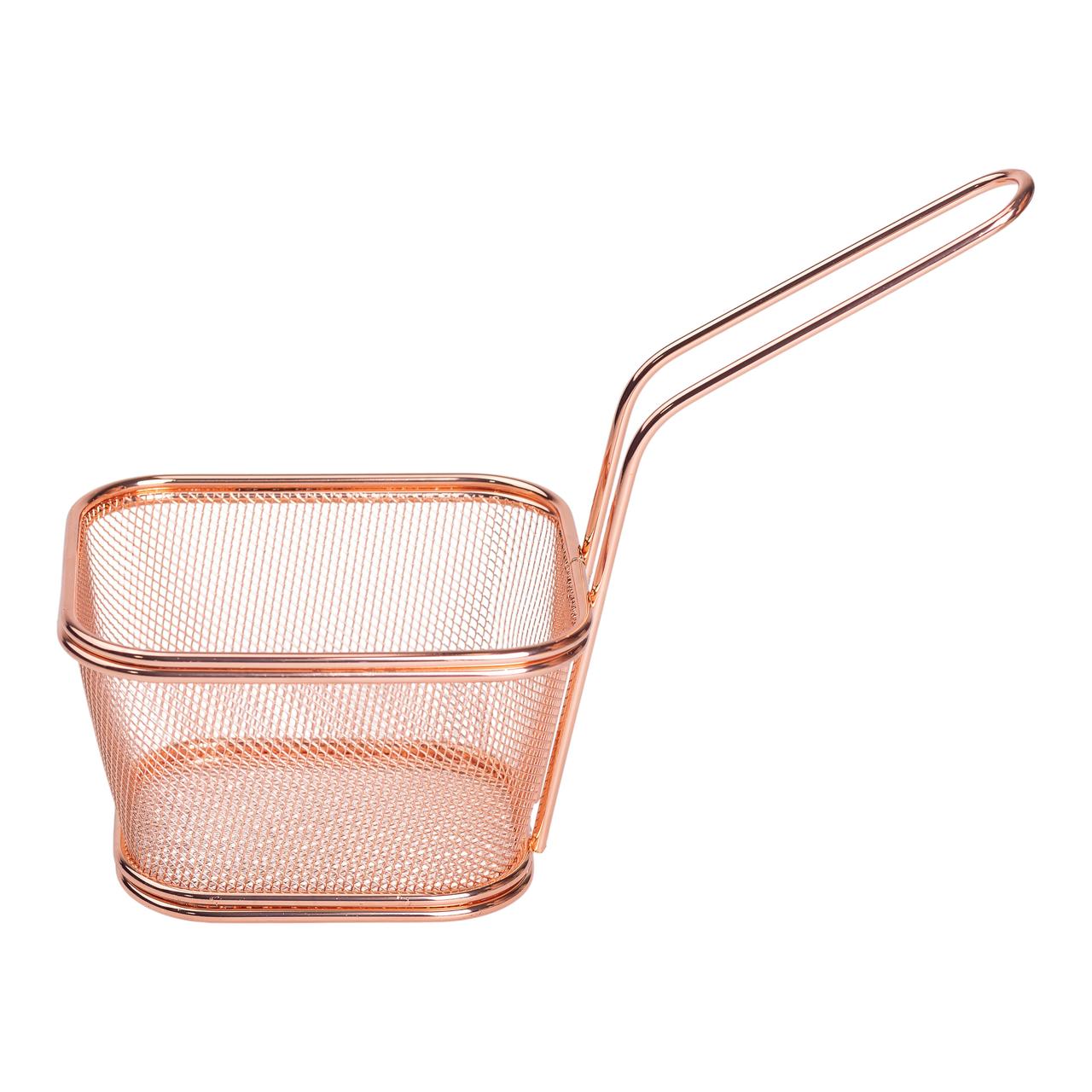 Кошик сервірувальний для картоплі фрі та снеків 13×11×7 см Рожеве золото HP-19-4-L-R - Зображення 2