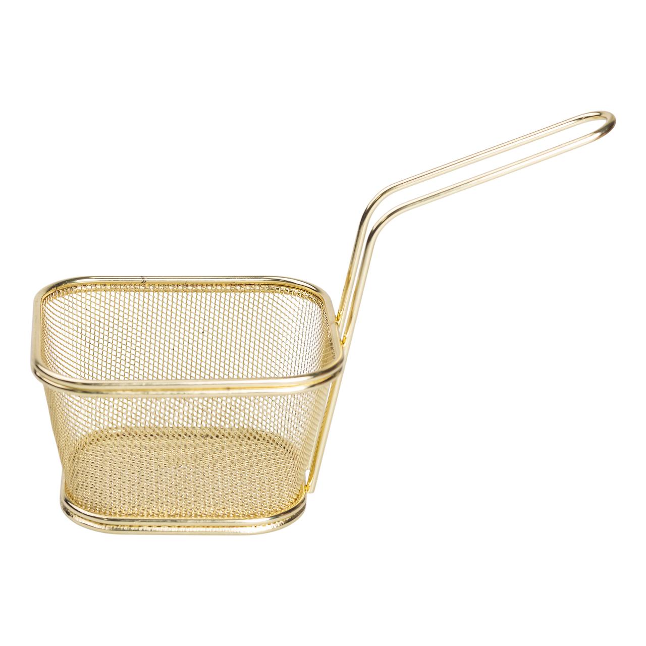 Кошик сервірувальний для картоплі фрі та снеків 13×11×7 см Золота HP-19-4-L-G - Зображення 3
