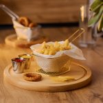 Кошик сервірувальний для картоплі фрі та снеків 14×10×6 см  Золото HP-19-9-G - Зображення 4