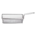 Кошик сервірувальний 21×11,5×5,5 см для подачі картоплі фрі та снеків з ручкою Срібляста HP-19-11 - Зображення 2