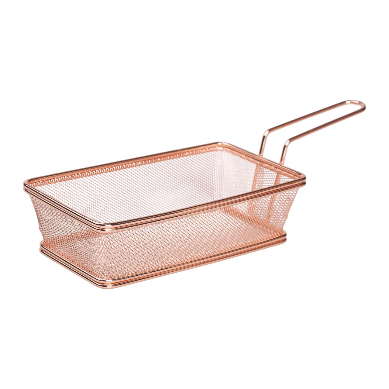 korzina_servirovochnaya_dlya_podachi_fri_i_snekov_21h11_5h5_5_sm_iz_nerzhaveyushchey_stali_posuda_dlya_podachi_rozovyy Кошик сервірувальний 21×11.5×5.5 см для подачі картоплі фрі та снеків з ручкою Рожевий HP-19-11-R - Зображення 1