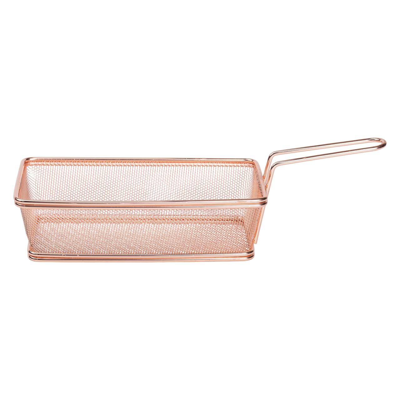 Кошик сервірувальний 21×11.5×5.5 см для подачі картоплі фрі та снеків з ручкою Рожевий HP-19-11-R - Зображення 2