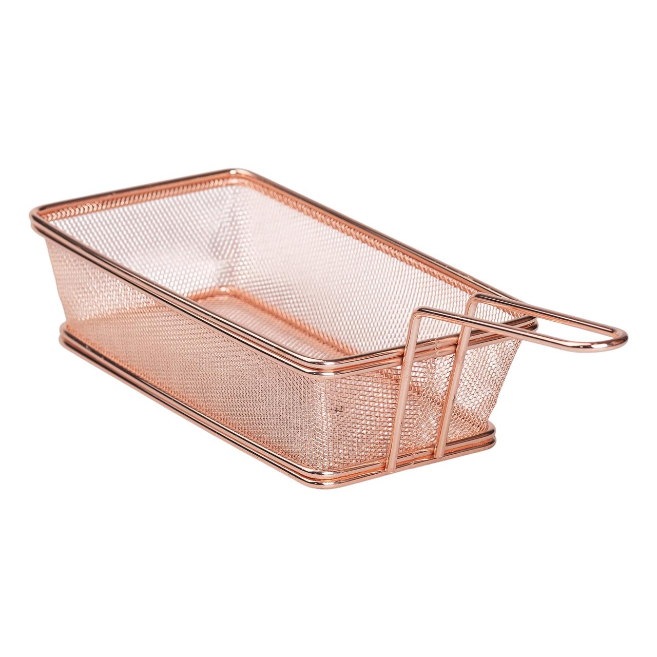 Кошик сервірувальний 21×11.5×5.5 см для подачі картоплі фрі та снеків з ручкою Рожевий HP-19-11-R - Зображення 3