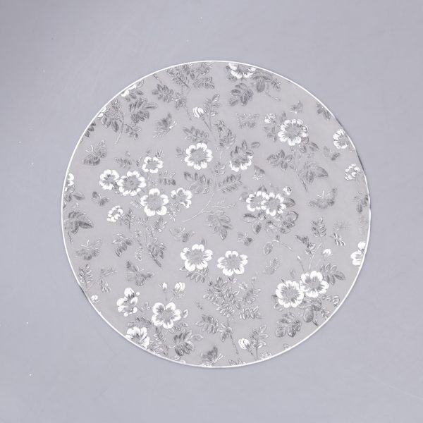Килимок для сервірування столу Flowers 38 см, срібло HP-36327-12G