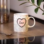 Чашка порцелянова 400 (мл) чашка для кави та чаю з написом та серцем Lugi RX-N240143GKV - Зображення 4