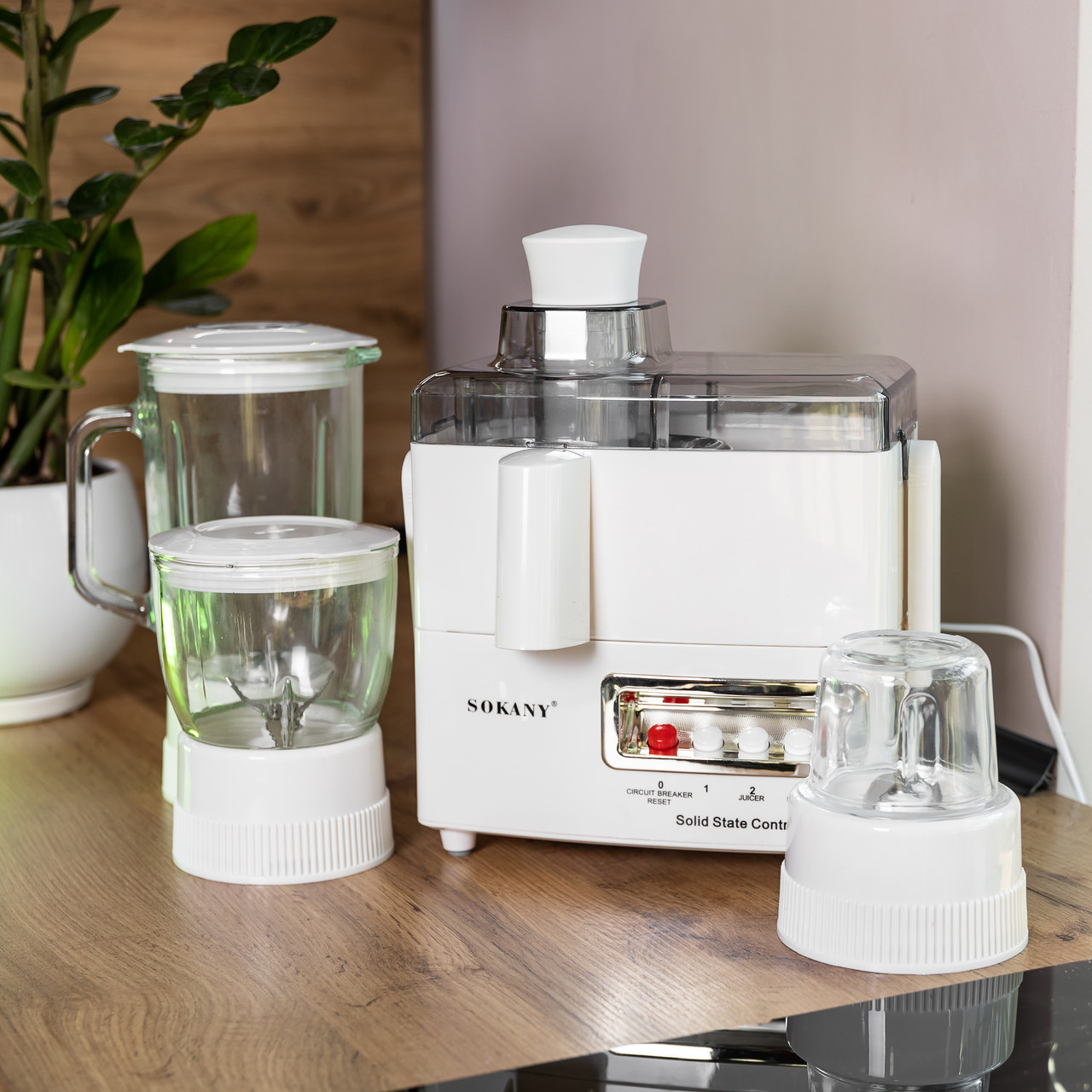 Кухонний комбайн із соковижималкою та кавомолкою 4 в 1 блендер 800 Вт Sokany SK-03029 - Зображення 6