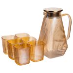 Глечик 1.8 л зі склянками 6 штук по 200 (мл) графин для компоту соку води лимонаду глечик для напоїв Коричневий HP-19-39