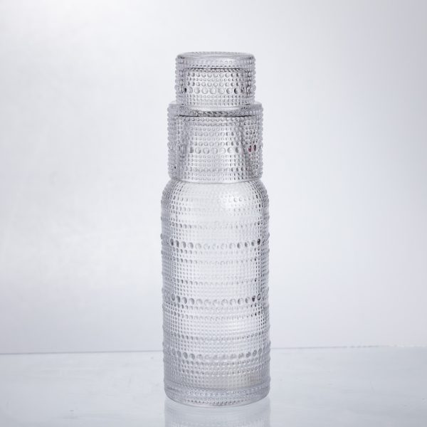 Глечик 700 мл зі склянкою 1 (шт) графин для компоту соку води лимонаду глечик для напоїв Прозорий HP-19-L1