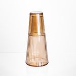 Глечик 800 мл зі склянкою 1 (шт) 250 (мл) графин для компоту соку води лимонаду глечик для напоїв Коричневий HP-19-TH-4 - Зображення 3