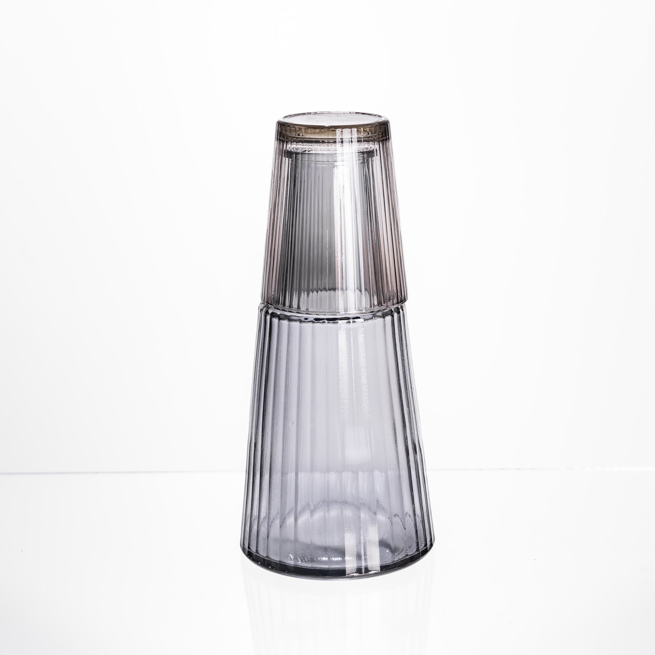 Глечик 800 мл зі склянкою 1 (шт) 250 (мл) графин для компоту соку води лимонаду глечик для напоїв Прозорий HP-19-TH-3 - Зображення 2