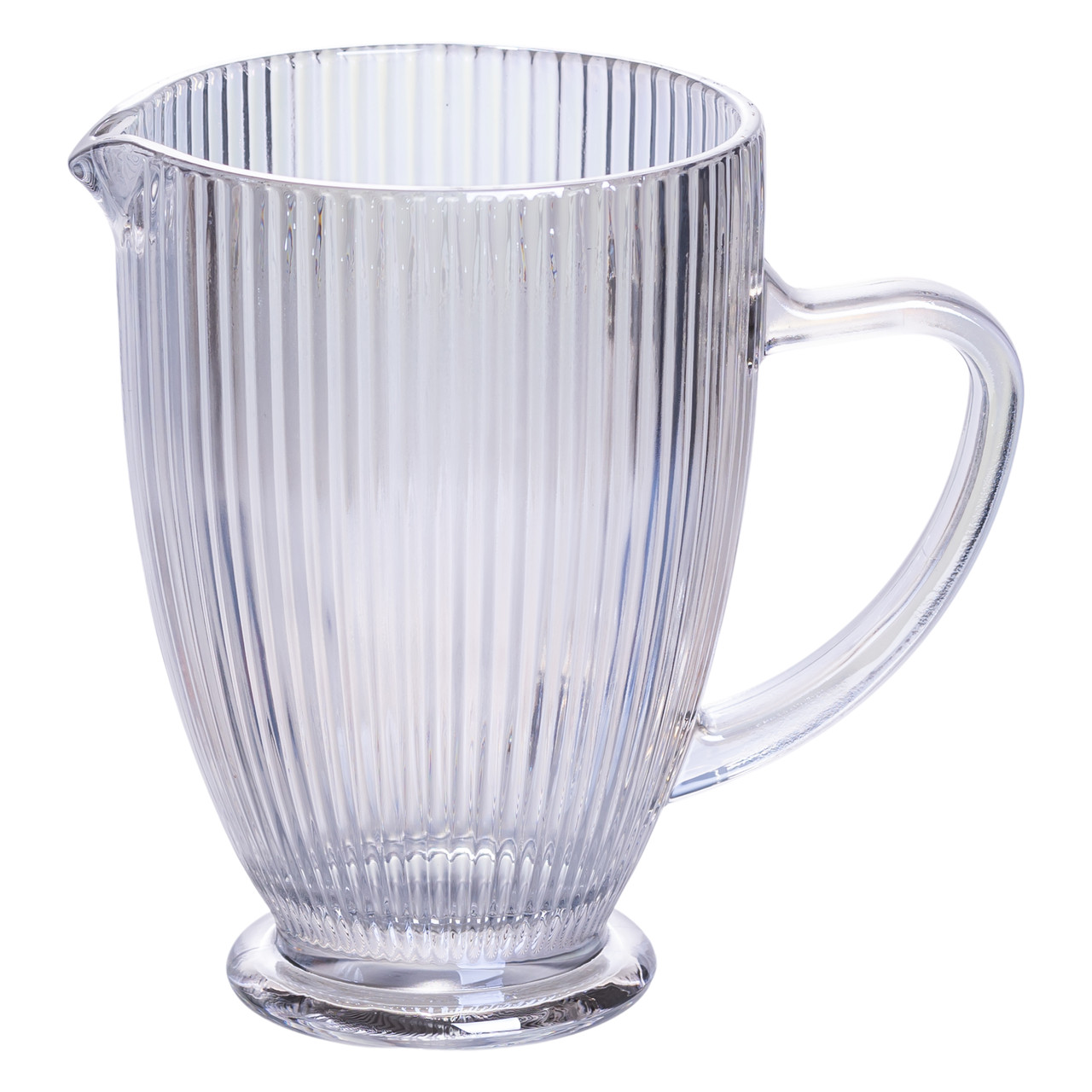 kuvshin_dlya_kompota_1_2_l_limonada_mohito_sangrii_prozrachnyy_rebristyy_figurnyy_steklyannyy_18_2_sm-1 Глечик скляний 1,2 л ребристий фігурний HP7118RB - Зображення 1