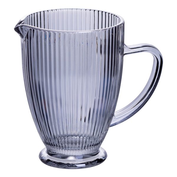 Скляний глек для напоїв 1.2 л з ребристим дизайном, 18.2 см, Сірий HP-19-7118G