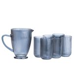 Набір скляний глечик і 6 склянок сірий HP542