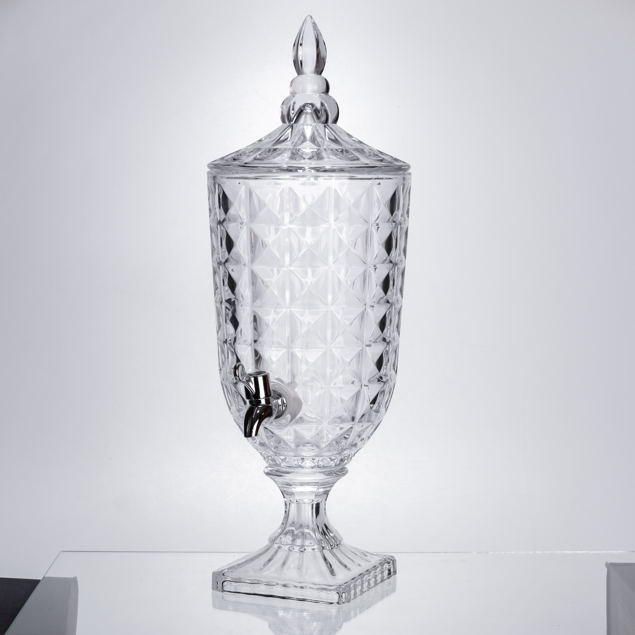 Лимонадниця з краном на підставці скляна 3 л лимонадник 48 см прозорий HP-19-18F - Зображення 3